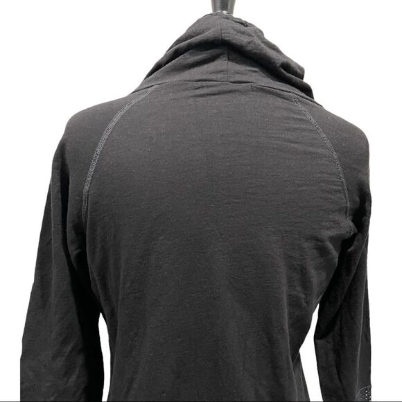 𝅺nux Ricky Black Cowl Neck Perforated Long Sleeve Pullover Sz L - Picture 8 of 14